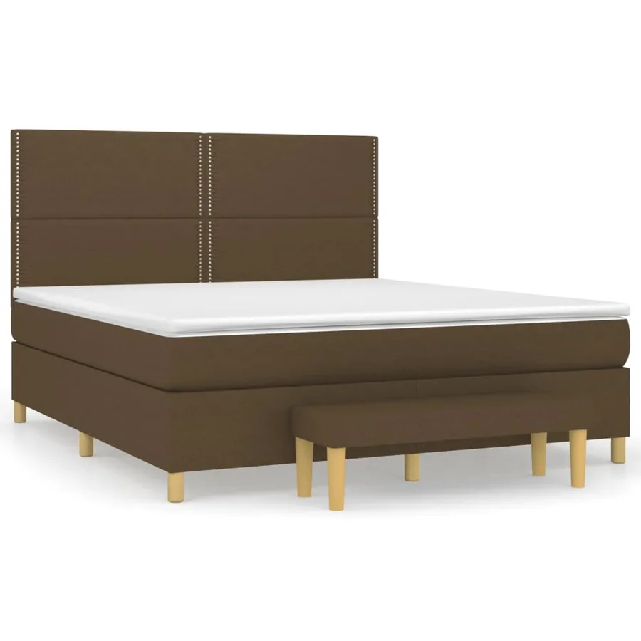 Sommier à lattes de lit avec matelas Marron foncé 180x200 cm - 2