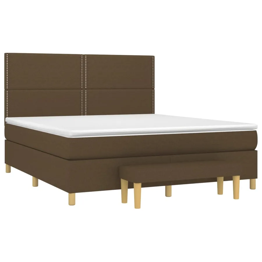 Sommier à lattes de lit avec matelas Marron foncé 180x200 cm - 3