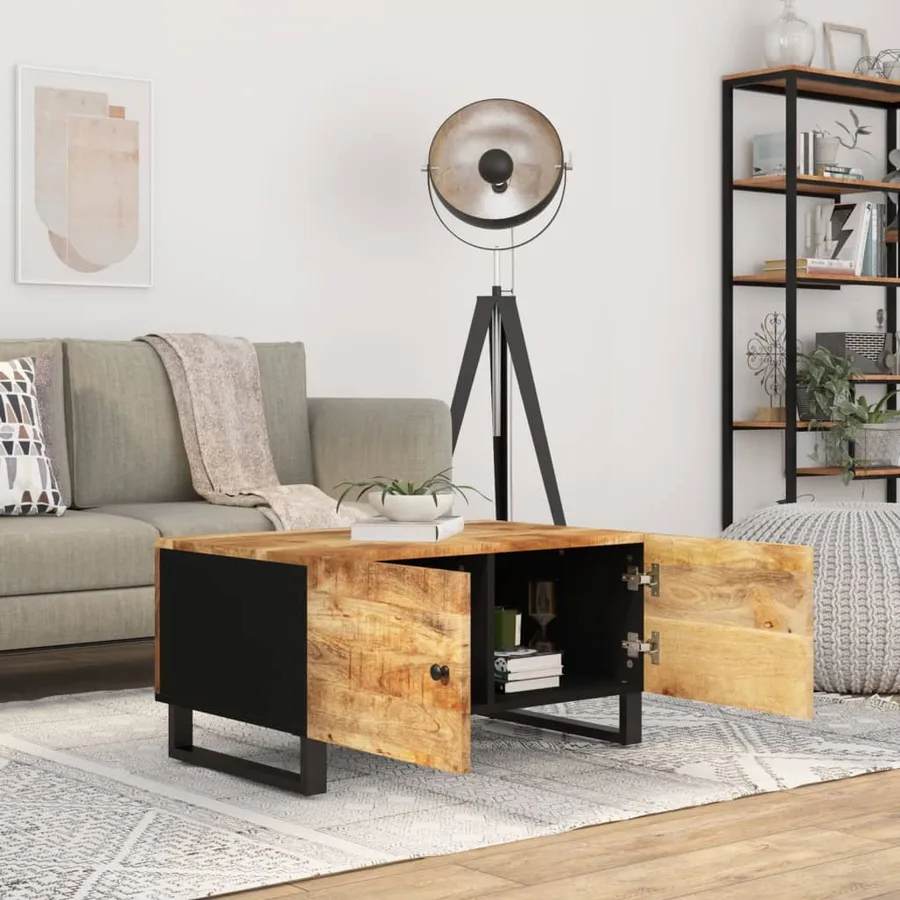Table basse 80x50x40 cm Bois de manguier solide et d'ingénierie - 3