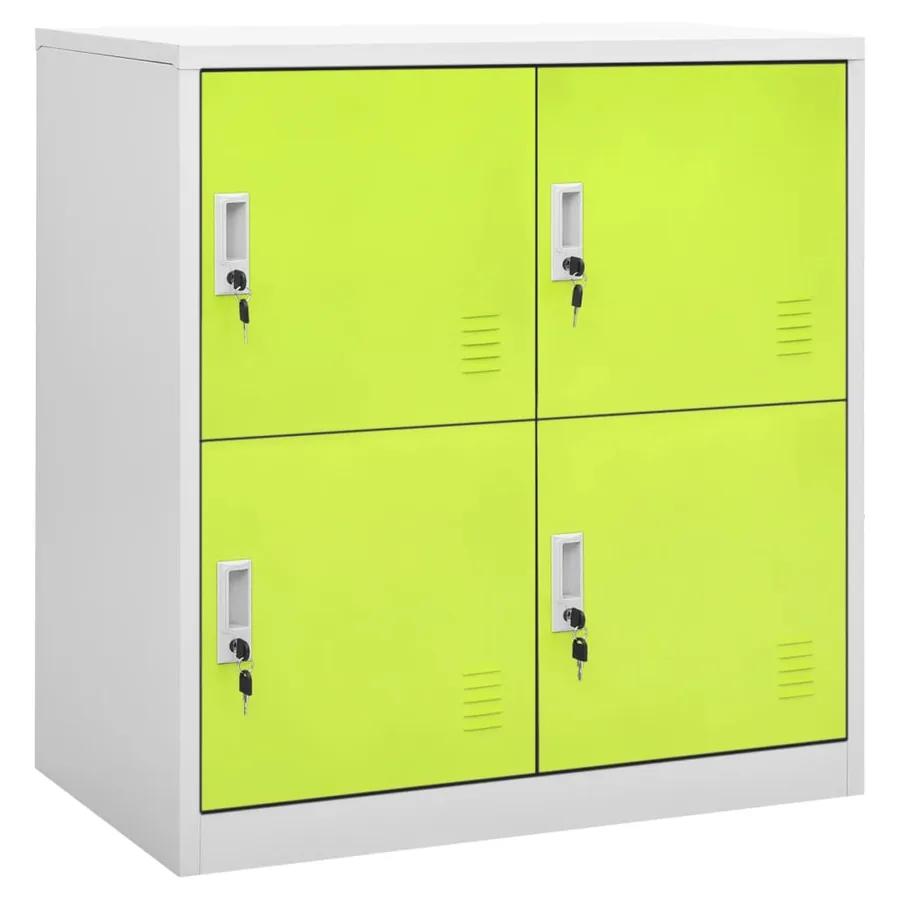 Armoire à casiers Gris clair et vert 90x45x92,5 cm Acier