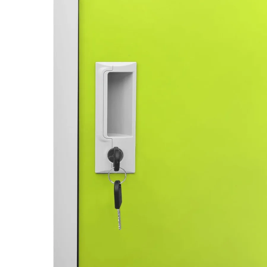 Armoire à casiers Gris clair et vert 90x45x92,5 cm Acier - 6