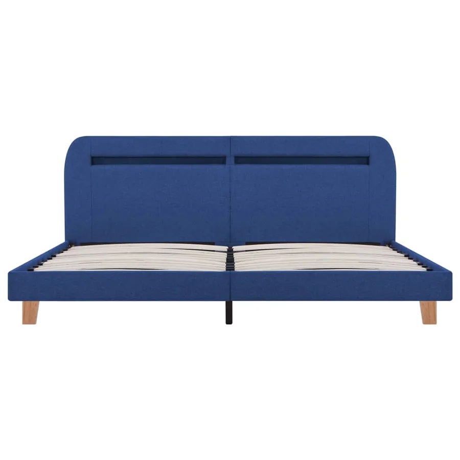 Cadre de lit avec LED sans matelas bleu tissu 180x200 cm - 5