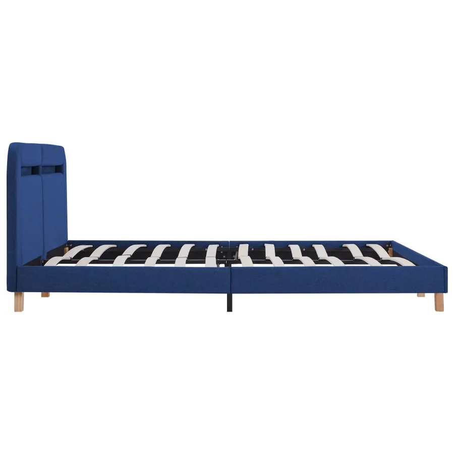 Cadre de lit avec LED sans matelas bleu tissu 180x200 cm - 6