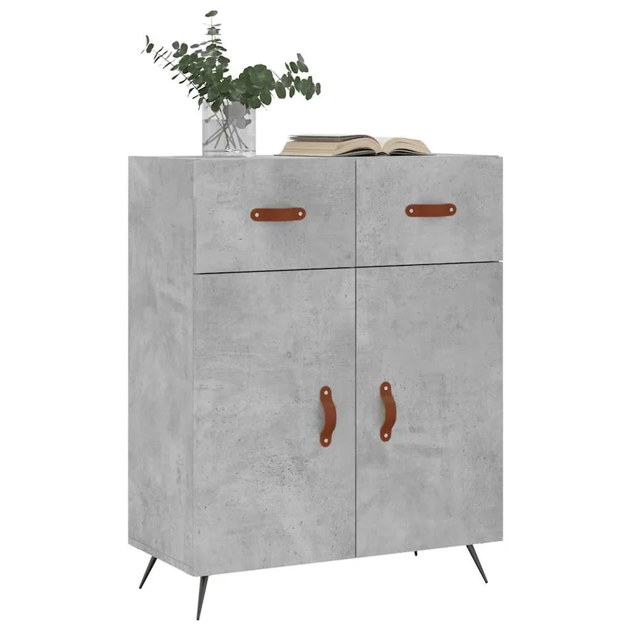 Buffet gris béton 69,5x34x90 cm bois d'ingénierie - 3