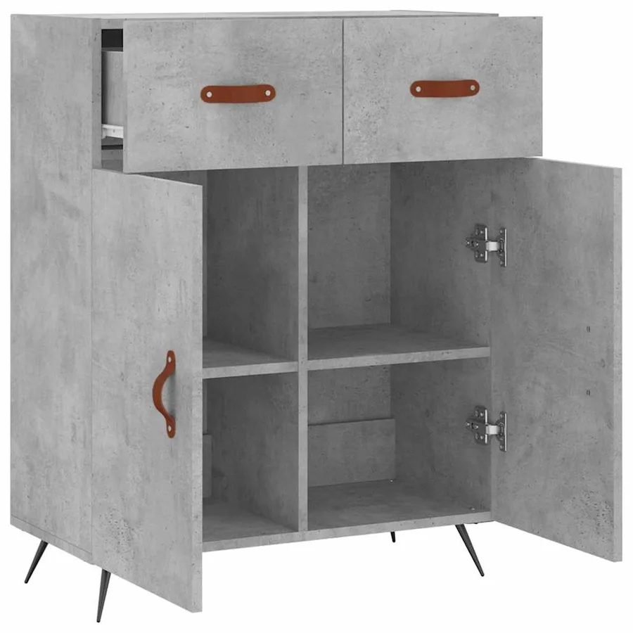 Buffet gris béton 69,5x34x90 cm bois d'ingénierie - 5