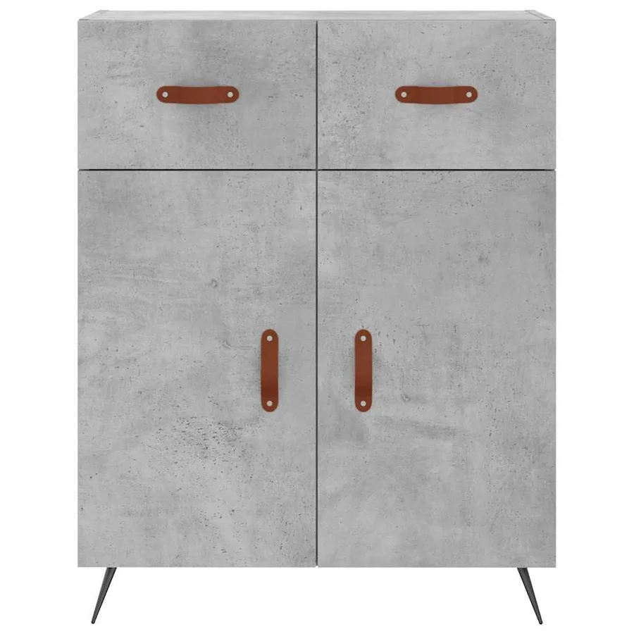 Buffet gris béton 69,5x34x90 cm bois d'ingénierie - 6