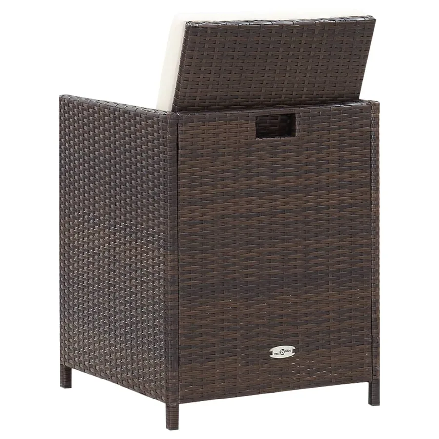 Ensemble à manger d'extérieur 5pcs avec coussins Résine tressée - 10
