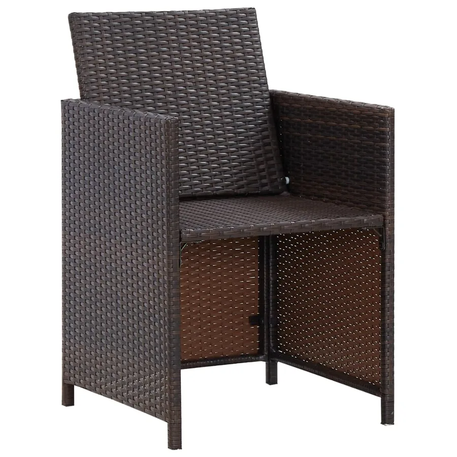 Ensemble à manger d'extérieur 5pcs avec coussins Résine tressée - 9