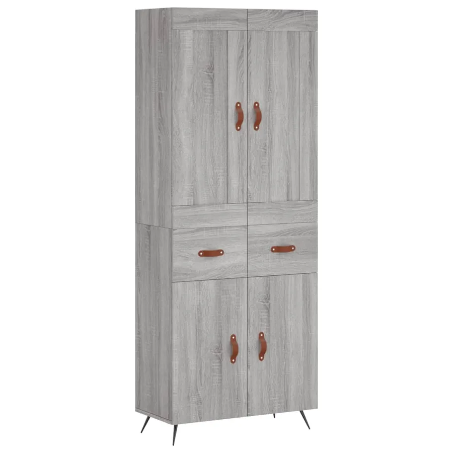 Buffet haut Sonoma gris 69,5x34x180 cm Bois d'ingénierie - 2
