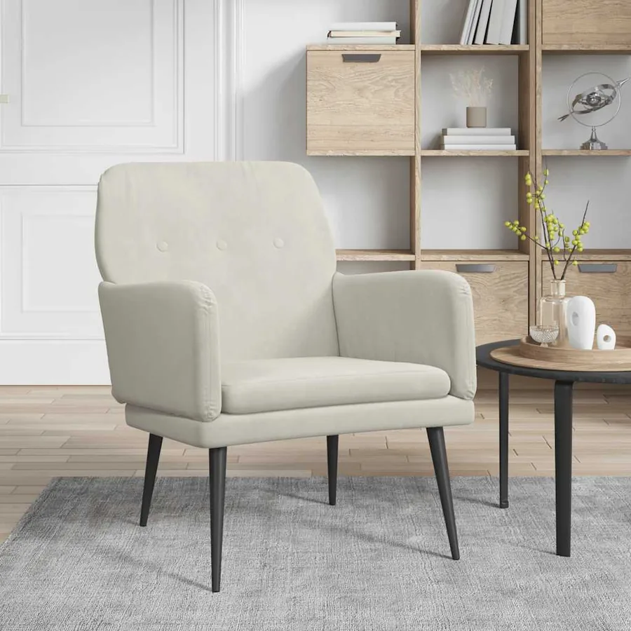 Fauteuil Crème 62x79x79 cm Velours