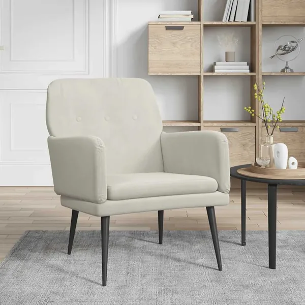 Fauteuil Crème 62x79x79 cm Velours