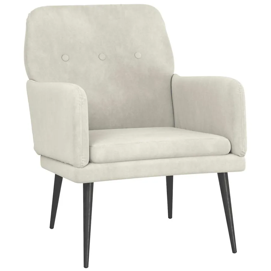 Fauteuil Crème 62x79x79 cm Velours - 2