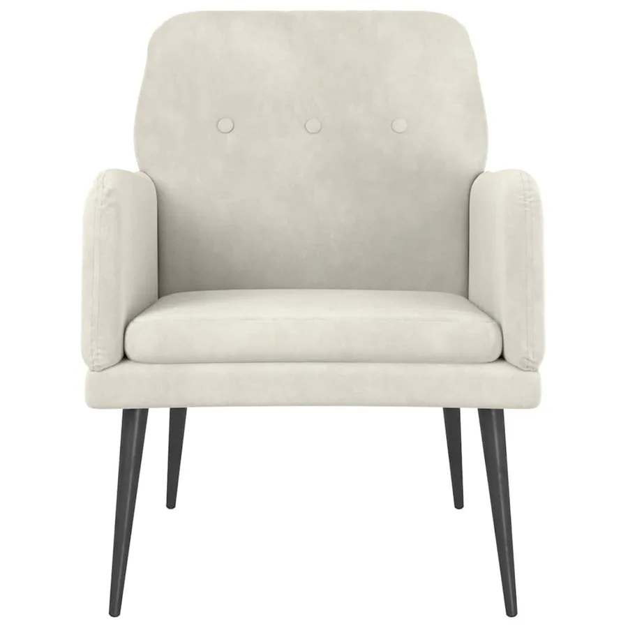 Fauteuil Crème 62x79x79 cm Velours - 3