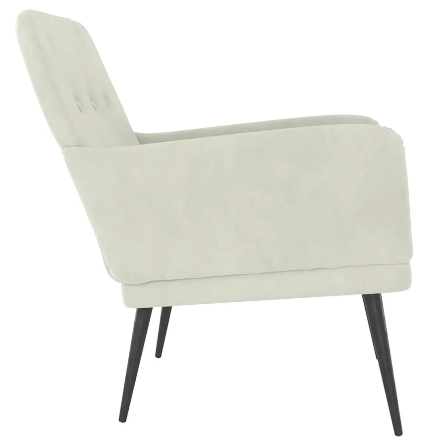 Fauteuil Crème 62x79x79 cm Velours - 4