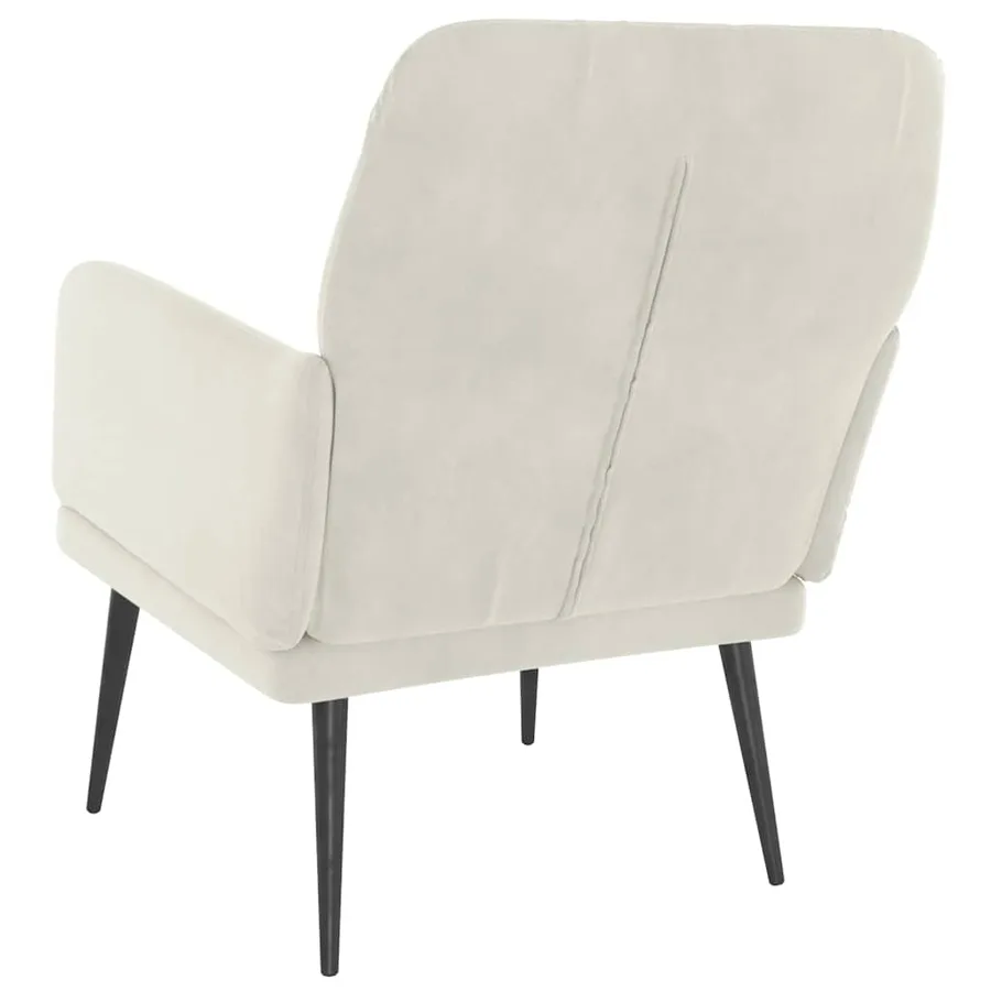 Fauteuil Crème 62x79x79 cm Velours - 5