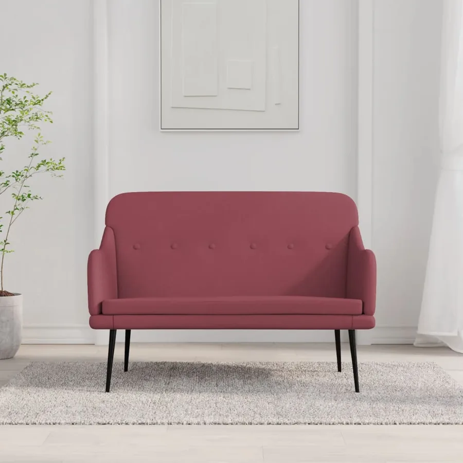 Banc Rouge bordeaux 110x76x80 cm Tissu