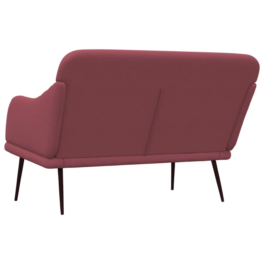 Banc Rouge bordeaux 110x76x80 cm Tissu - 5