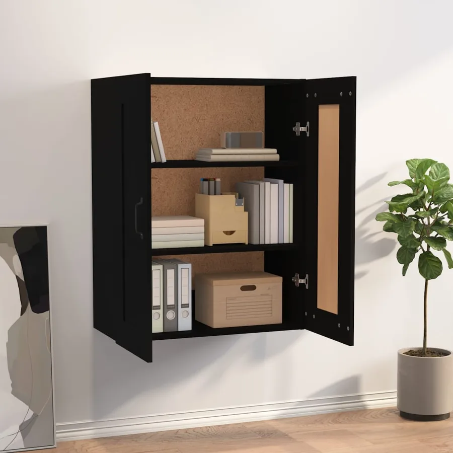 Armoire murale suspendue Noir 69,5x32,5x90 cm - 3