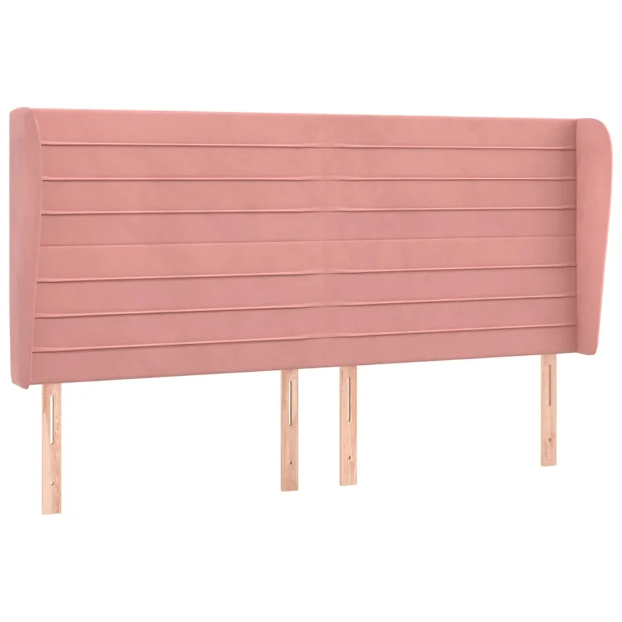 Tête de lit avec oreilles Rose 203x23x118/128 cm Velours - 2