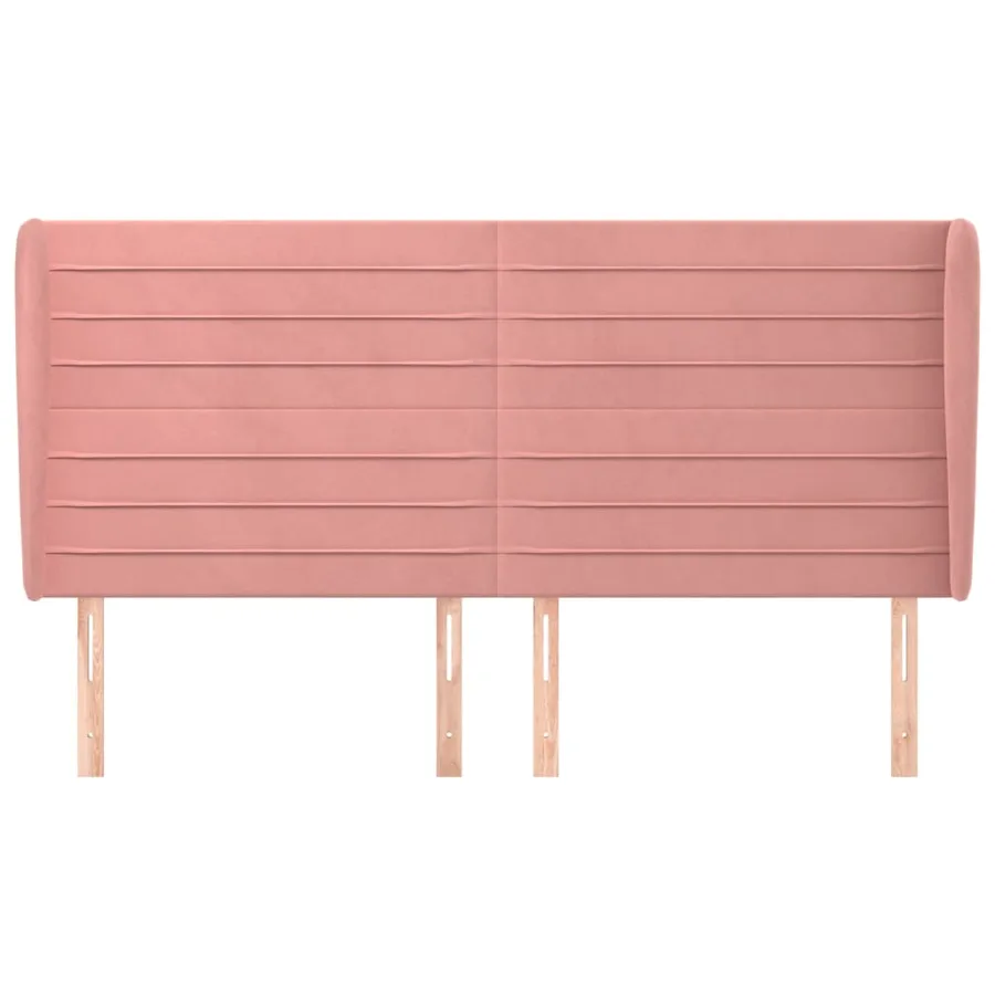 Tête de lit avec oreilles Rose 203x23x118/128 cm Velours - 3