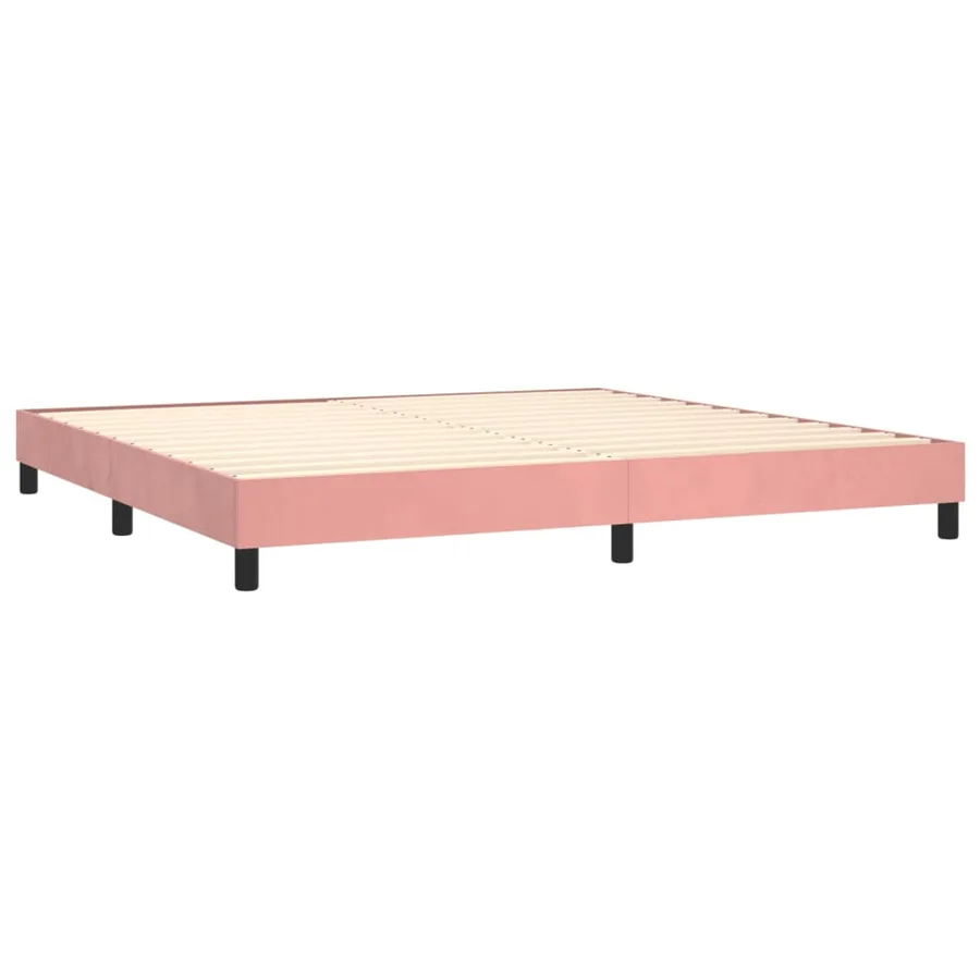 Sommier à lattes de lit avec matelas et LED Rose 200x200 cm - 5