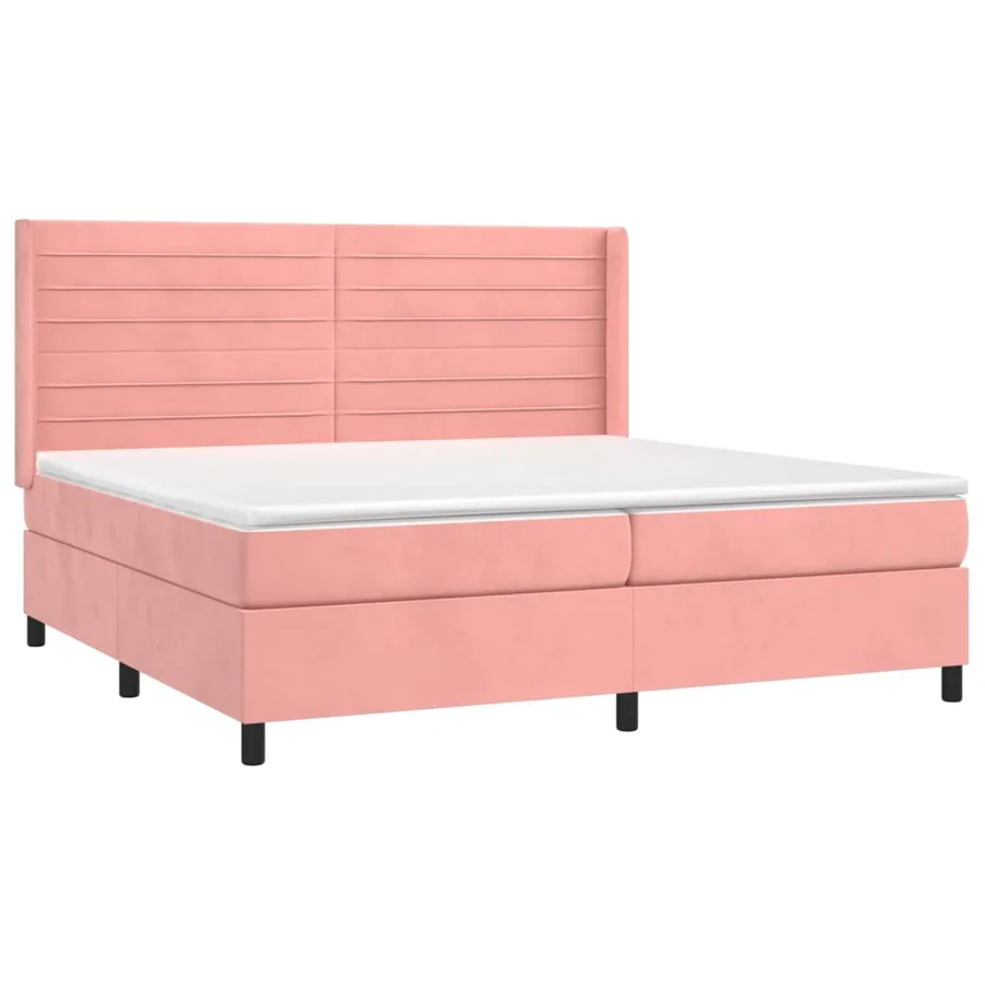 Sommier à lattes de lit avec matelas Rose 200x200 cm Velours - 3