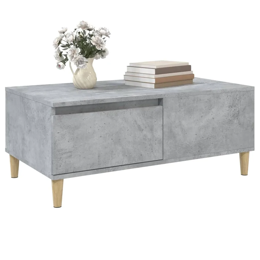 Table basse Gris béton 90x50x36,5 cm Bois d'ingénierie - 4