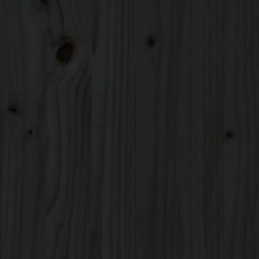 Cadre de lit sans matelas noir bois massif 100x200 cm - 9
