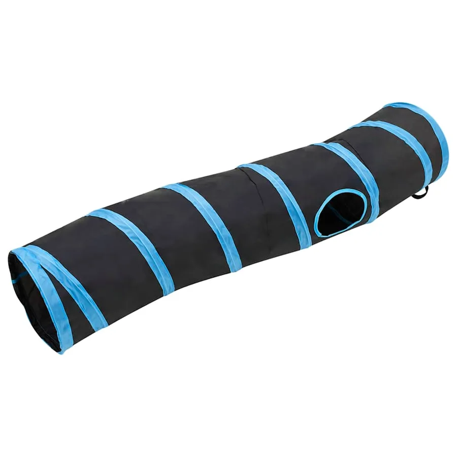 Tunnel pour chats en forme de S Noir et bleu 122 cm Polyester - 3