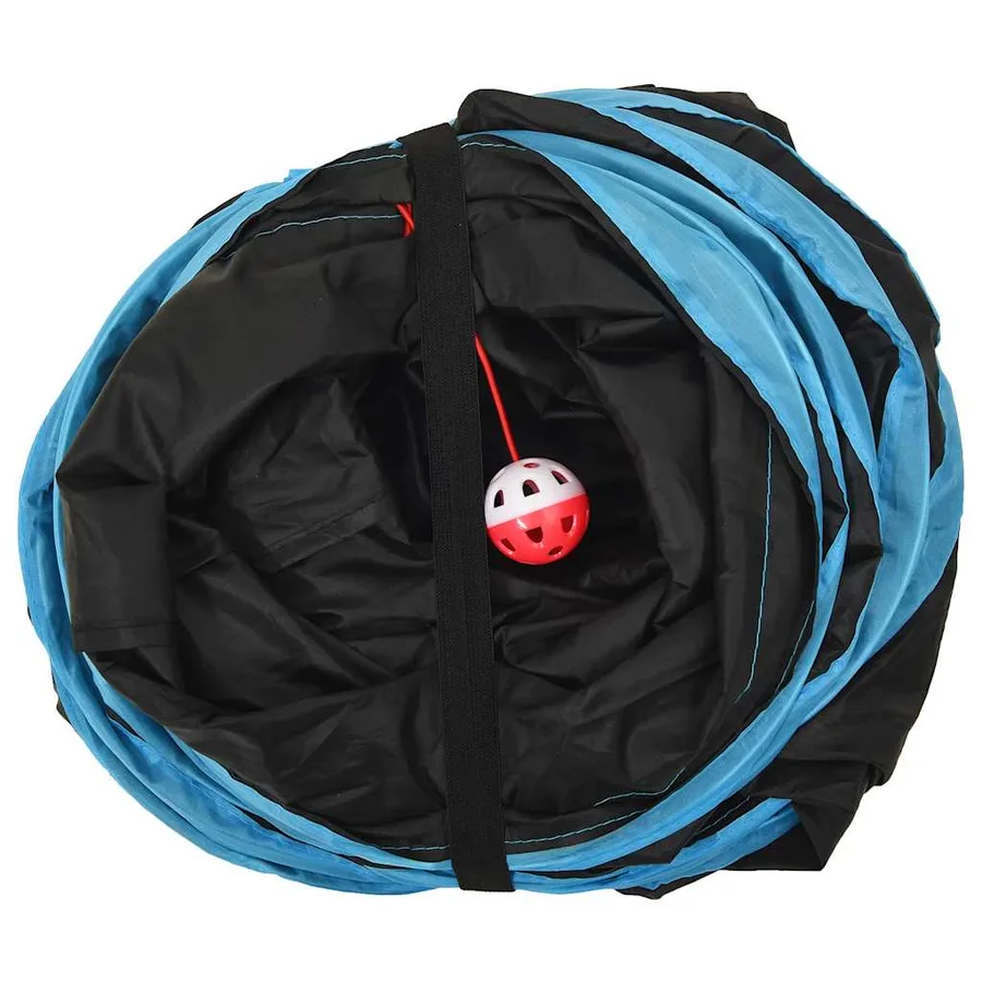 Tunnel pour chats en forme de S Noir et bleu 122 cm Polyester - 4