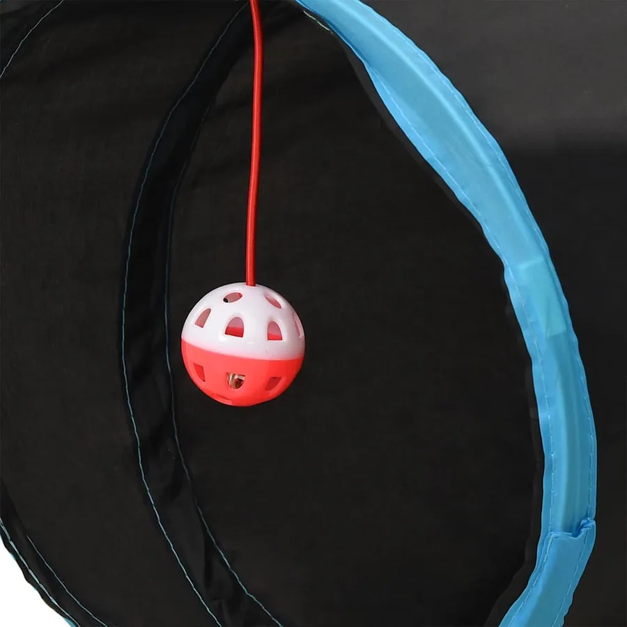 Tunnel pour chats en forme de S Noir et bleu 122 cm Polyester - 5