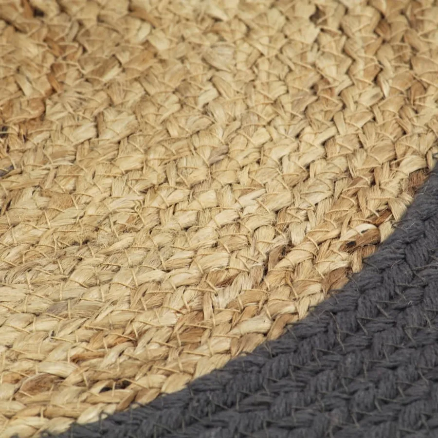 Napperons 6 pcs Naturel et anthracite 38 cm Jute et coton - 4