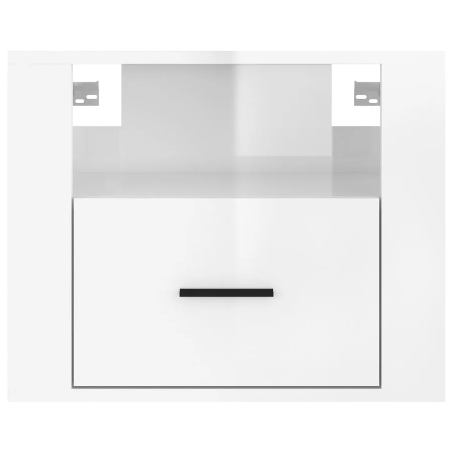 Tables de chevet murales 2 pcs Blanc brillant 50x36x40 cm - 6