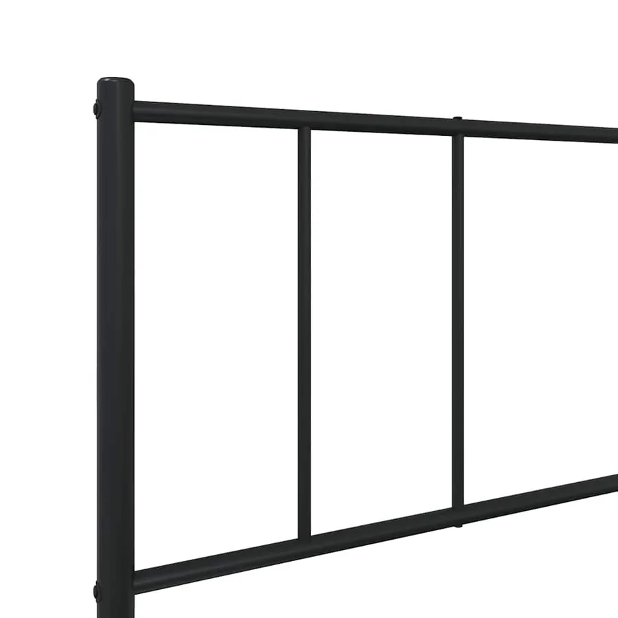 Cadre de lit métal sans matelas avec tête de lit noir 75x190 cm - 9