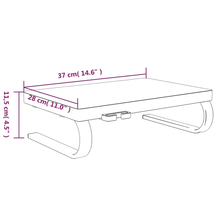 Support de moniteur Noir 37x28x11,5 cm - 7