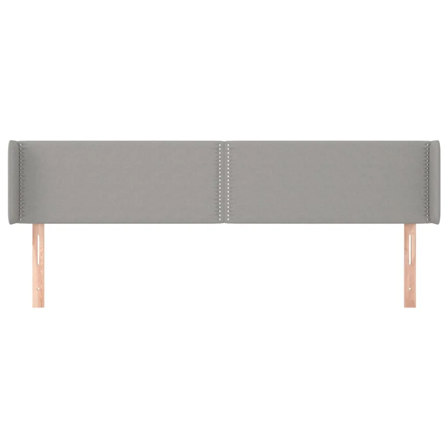 Tête de lit avec oreilles Gris clair 203x16x78/88 cm Tissu - 3