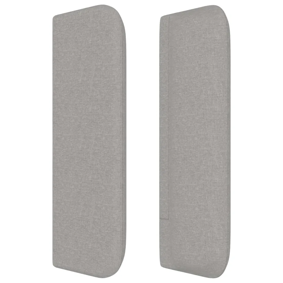Tête de lit avec oreilles Gris clair 203x16x78/88 cm Tissu - 4