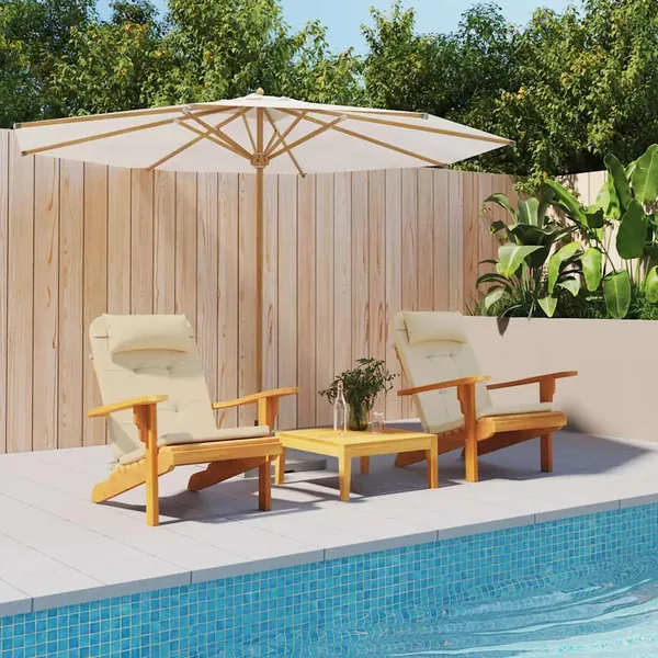 Coussins de chaise adirondack lot de 2 beige tissu oxford