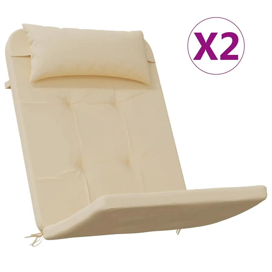 Coussins de chaise adirondack lot de 2 beige tissu oxford - 2