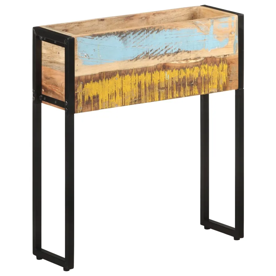 Jardinière 60x20x68 cm Bois de récupération massif - 10