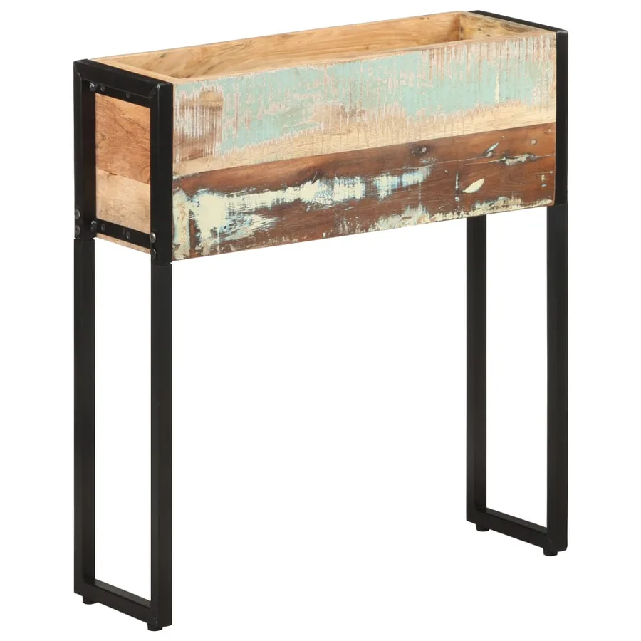 Jardinière 60x20x68 cm Bois de récupération massif - 11