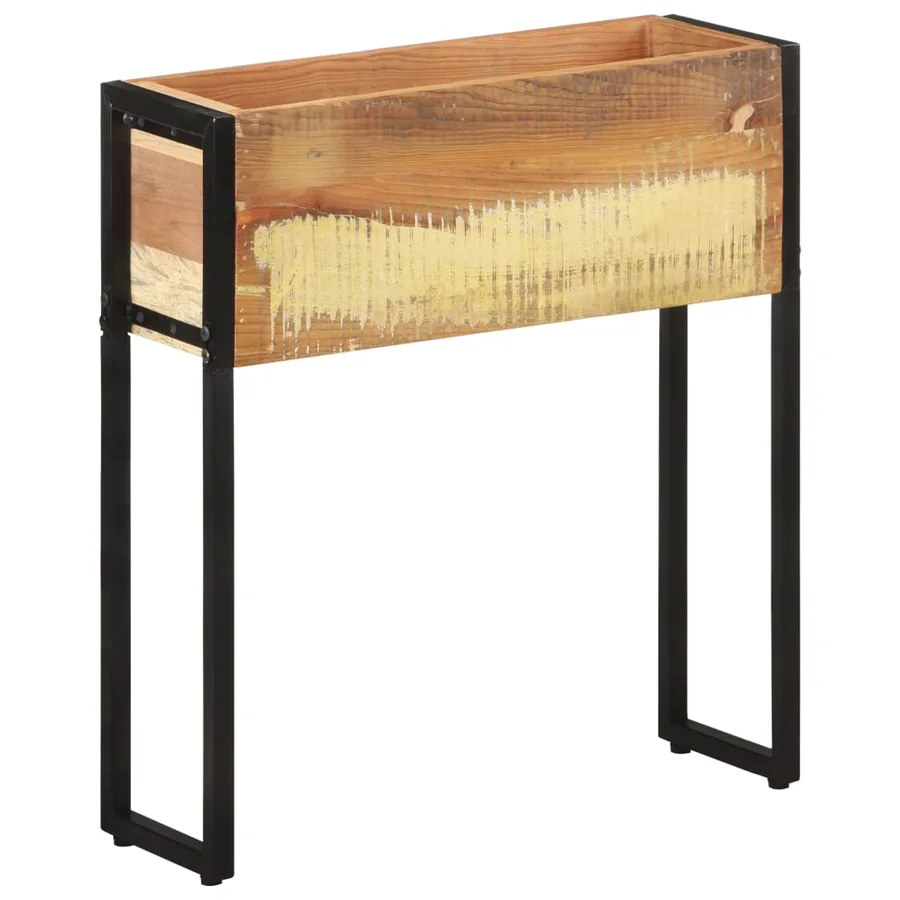 Jardinière 60x20x68 cm Bois de récupération massif - 12
