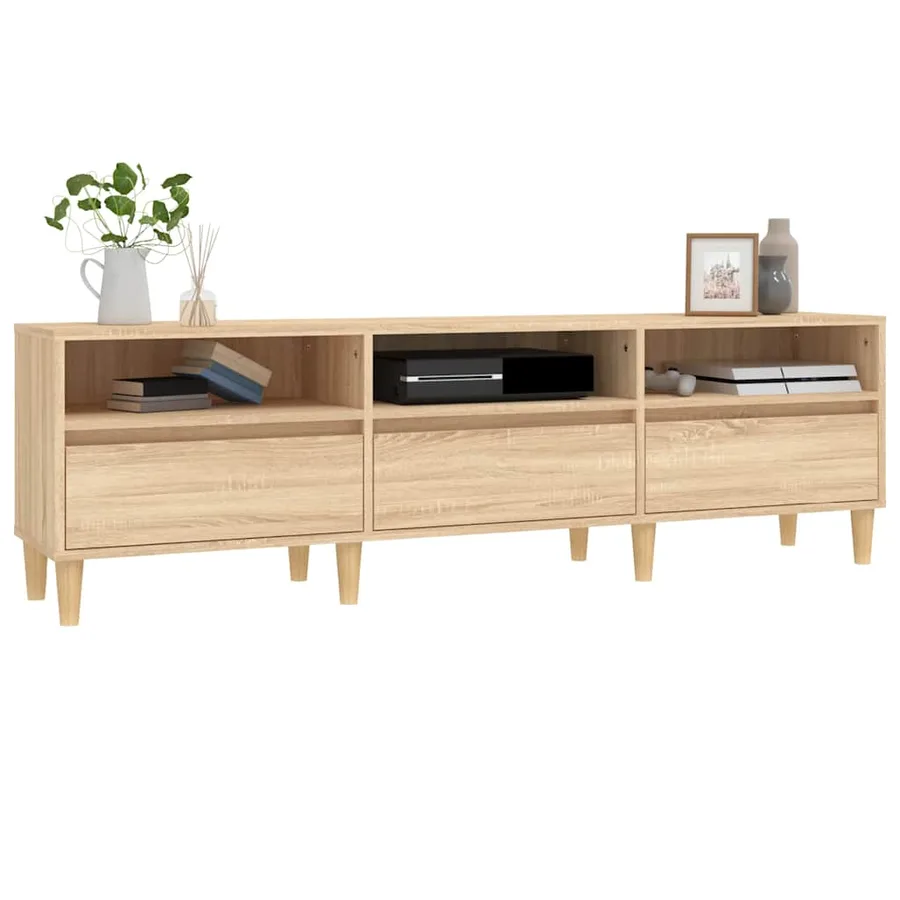 Meuble TV chêne sonoma 150x30x44,5 cm bois d'ingénierie - 4