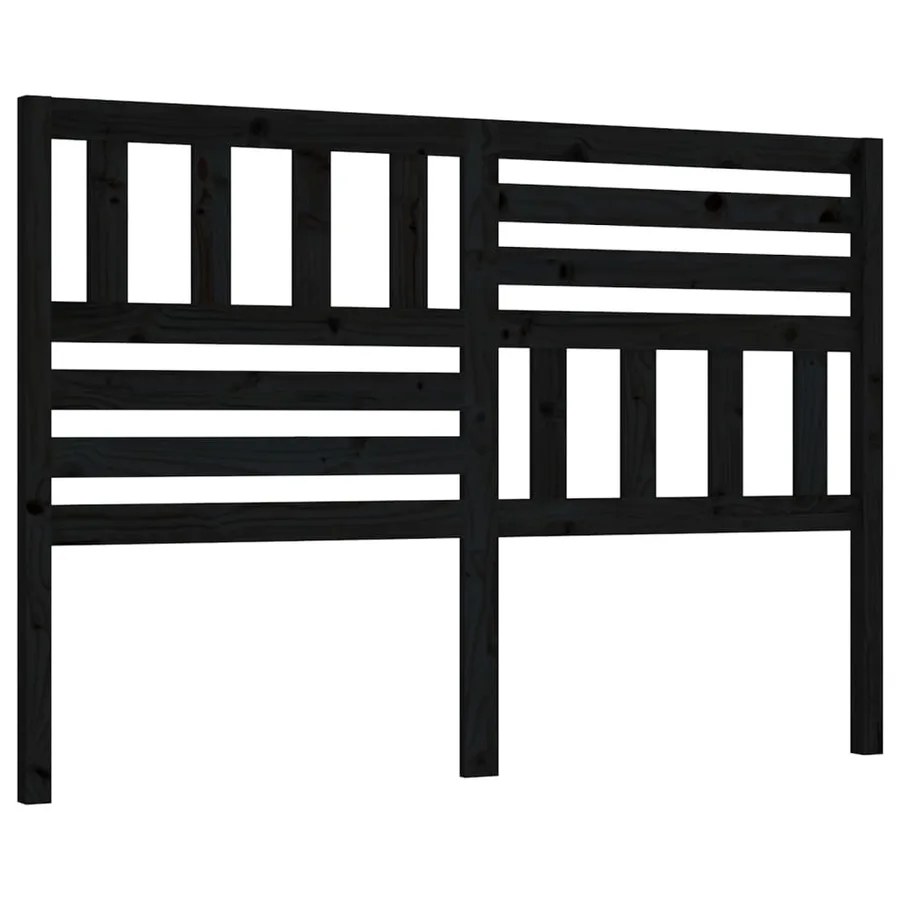 Tête de lit Noir 166x4x100 cm Bois massif de pin - 2