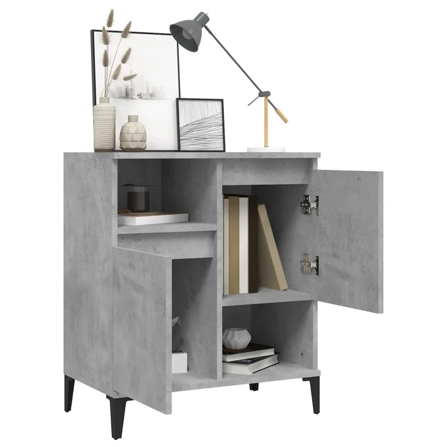 Buffet Gris béton 60x35x70 cm Bois d'ingénierie - 4