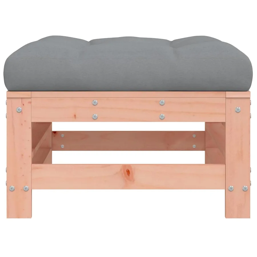 Repose-pied de jardin avec coussin bois massif douglas - 3