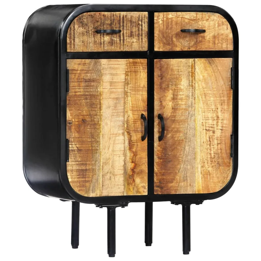 Buffet 60x30x75 cm Bois de manguier massif et fer - 10