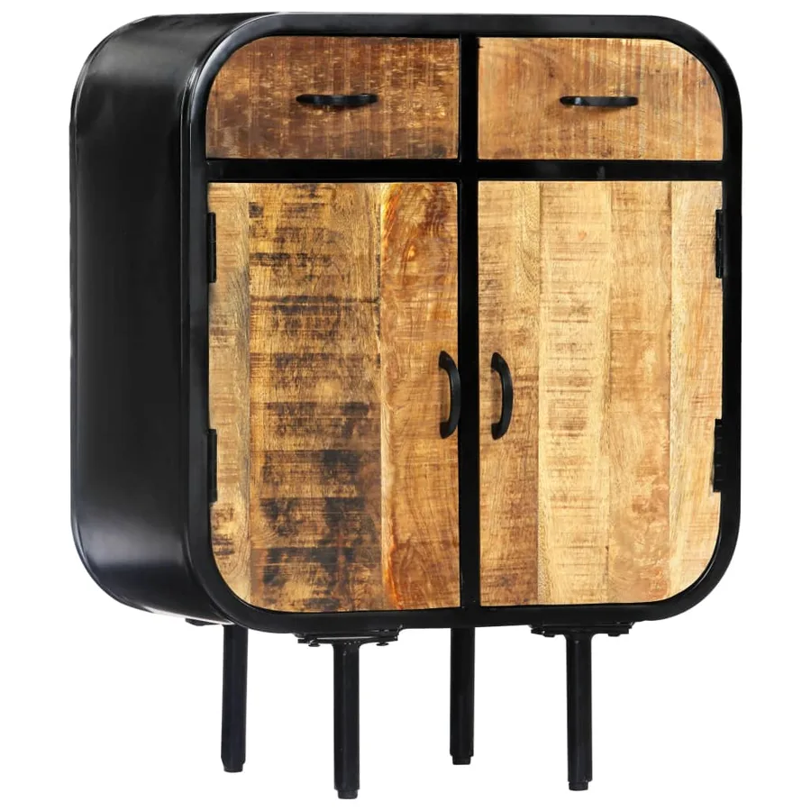 Buffet 60x30x75 cm Bois de manguier massif et fer - 11