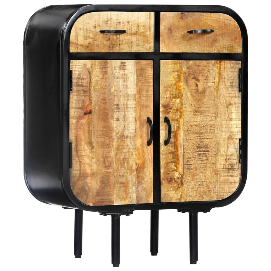 Buffet 60x30x75 cm Bois de manguier massif et fer - 12