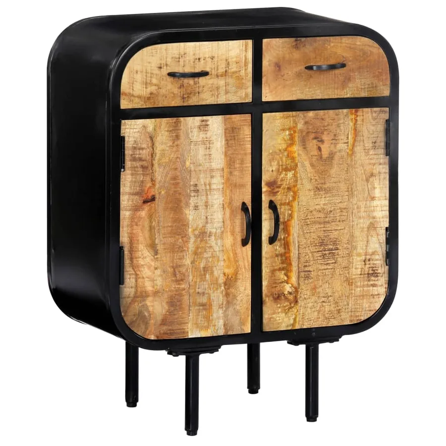 Buffet 60x30x75 cm Bois de manguier massif et fer - 13